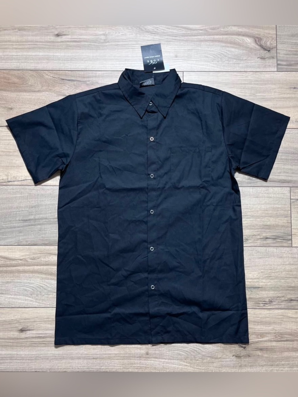 Chef Code‎ Mens Basic Short Sleeve 6-Pocket Work Shirt Size XS Black